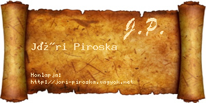 Jóri Piroska névjegykártya