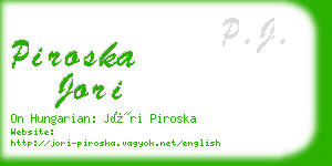 piroska jori business card